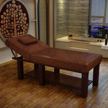 达洛优美容床按摩床美容院专用推拿纹绣理疗全套家用带洞折叠火疗床艾灸 套餐一   单个床 190*80 棕色麻布 80方腿