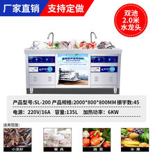 超声波全自动洗碗机商用饭店小型餐厅酒店食堂用大型大容量刷碗机 TEAEGG定制 2米双池 普通款