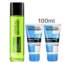【品质保证】（LOREAL）欧莱雅男士爽肤水保湿补水提拉紧致收缩毛孔 控油炭爽增强爽肤水130ml(洁面随机发)