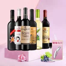 张裕 优选红白甜葡萄酒 6支组合装（含开瓶器） 国产红酒