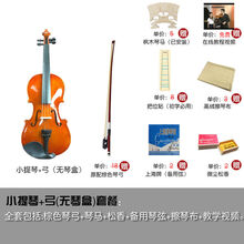 小提琴初学者儿童成人学生练习入门演奏全手工实木级西洋乐器 不带琴盒【默认枣红色】 4/4【12岁以上】