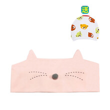 十月结晶 商场同款月子头巾发带夏季薄款女产后护额头带春秋防风产妇坐月子帽子用品 魔术贴猫咪粉(+宝宝胎帽)