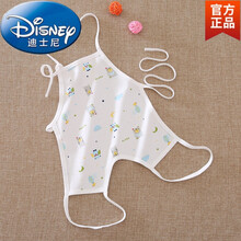 Disney迪士尼0-5岁小孩夏天穿的婴儿连腿肚兜夏季幼儿童纯棉护肚子四季通用宝宝肚脐护肚围防着凉 白色小熊 90码建议年龄1-2岁