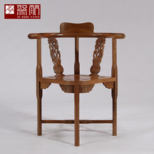 知府红木家具非洲鸡翅木（学名：非洲崖豆木）全实木三角椅家用仿古中式靠背休闲围椅吧台椅茶椅 长42-宽42-高78/42
