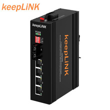 keepLINK KP-9000-65-1FX4TX-SC20-W 百兆工业级物理隔离光纤收发器 单模双纤一对