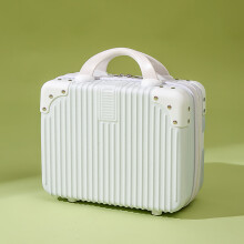 AODAISI复古手提化妆箱14英寸小行李箱女伴手礼轻便皮箱登机旅行箱子 白色 14寸多功能化妆箱
