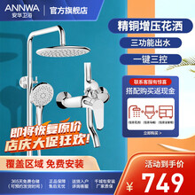 安华（ANNWA）卫浴N3S610三功能淋浴花洒手持花洒 固定杆三出水节水沐浴莲蓬喷头花洒龙头 安华 N3S601B【预售】