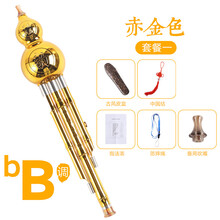 杉贝 SHANBEI 葫芦丝乐器初学者c调降b调小学生儿童演奏型防摔胡芦丝抖音同款 【三铜加固款】仿红木C调套餐二