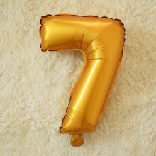 布置铝膜气球  16寸银色金色数字装饰铝膜气球贴墙成人装扮周岁生日布置铝膜气球 金色数字7