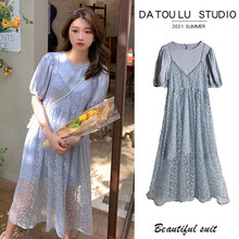 郁彼 孕妇装套装夏季夏款孕妇套装孕妇两件套外出外穿宽松大码孕妈装 温柔蓝 M