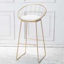 雅铁屋 吧台桌家用靠墙高脚桌休闲奶茶咖啡店铁艺餐桌吧台桌椅组合 单个吧椅（坐高75cm）