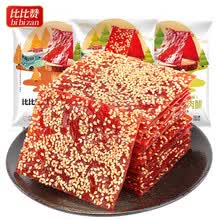 比比赞原切猪肉脯肉食熟食肉干即食猪肉铺下酒菜网红小零食品小吃 芝麻味50g送同50g[共100g/袋约7片]
