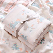 婴儿浴巾超柔吸水洗澡巾男女宝宝新生儿童纱布毛巾被加厚 6层110*110cm小马莉