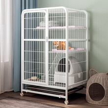 宠趣汇猫笼子家用室内超大空间猫笼子大号三层四层一体式宠物猫窝兔笼猫咪别墅用品猫屋猫舍 【加宽前门方便互动】大三层【78*55*108】 【超值套餐】吊床+脚垫+托盘+万向轮+爬梯