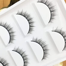 乐哉美妆 自然短款浓密假睫毛 裸妆交叉手工磨尖逼真眼睫毛硬梗仿真0.8厘米