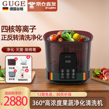 【正反转清洗·真免手洗】德国谷格（GUGE）果蔬净化清洗机洗菜机家用全自动杀菌智能多功能食材机去农残