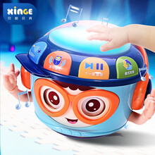 欣格 婴儿玩具手拍鼓宝宝早教眨眼不倒翁可啃咬儿童音乐拍拍鼓0-1岁新生儿3-6-12个月男孩女孩一周岁礼物613