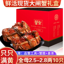 【活蟹】阳澄西湖大闸蟹现货生鲜六月黄螃蟹鲜活蟹类海鲜水产礼盒 全母蟹2.5-2.8两 10只