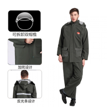 2021新款千里雨双层雨衣雨裤套装分体电自行车摩托车骑行防水男女成人户外 【升级三帽檐】军绿套装 L
