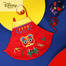 迪士尼（DISNEY）婴儿肚兜夏季薄款五毒中国风儿童抓周服周岁男宝宝护肚围套装 岁岁平安-红色-TZ210【单肚兜】 66cm(小码 适合0-1岁)