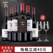 【红魔鬼旗舰店】智利原瓶进口红酒 干露干红葡萄酒 750ml *6瓶整箱 黑金珍藏领衔组合装