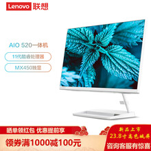 联想（Lenovo）AIO520-24 2021款23.8英寸独显一体机电脑高端办公家用一体机 I5-1135G7 8G内存 256G固态 白色 MX450-2G独显 WiF6 23.8英寸 定制