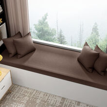 娜多莉 定制新中式红木沙发飘窗垫窗台垫阳台坐垫卧室榻榻米四季通用定做 深咖色