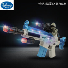 迪士尼（DISNEY） 儿童电动玩具枪带声光音乐宝宝小男孩子发光发声男童冲锋5-8-10-12岁玩具 (蓝色)新款士兵自动 送普通电池
