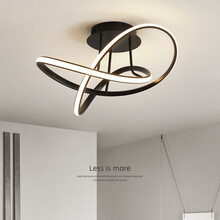 艺歌（yige） 卧室灯吸顶灯简约现代家用led书房灯具北欧创意个性主卧房间灯饰 黑色50CM-三色光