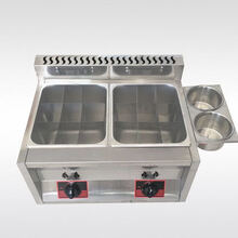 油炸锅商用燃气炸炉薯条油炸机麻辣烫机关东煮机煮面炉炸油条小吃【LGDZ】 双缸+两个关东煮(加厚款)