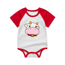 迪士尼婴儿连体衣服女宝宝三角连体哈衣夏季婴儿薄款睡衣新生儿包屁衣服短袖爬服夏装小孩子穿的 浅绿色 铃铛小牛 73cm舒适