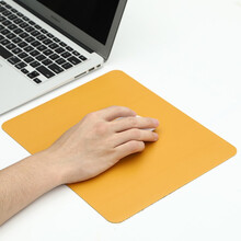 BUBM 鼠标垫小号 家用办公游戏鼠标垫防滑皮质垫笔记本鼠标垫便携 BGZD-XS 宝石蓝+黄（赠品颜色随机发）