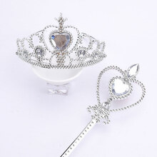 儿童冰雪奇缘魔法棒套装艾莎公主头箍皇冠头饰女童王冠发饰礼首饰 7101款-白色