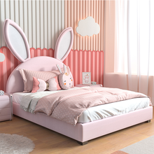 雅莱居 儿童床公主床儿童实木床少女粉色女儿房单人床兔子床女孩 兔子单床 1.2米*2米