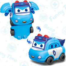 恩贝家族儿童玩具国潮动漫百变校巴歌德汽车变形机器人机甲战士模型玩具消防警车男孩生日礼物 警长歌德