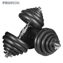 PROIRON 纯铁哑铃杠铃60KG(30kg*2)男女士运动健身训练器材家用可拆卸亚玲套装含35厘米连接器