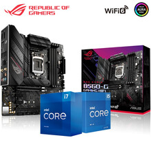 华硕B560主板 搭配英特尔11代11400F/11600/11700酷睿盒装CPU 台式机板U套装 【猛禽小板】ROG B560-G WiFi i5 11600KF 6核12线 无核显 中文原盒