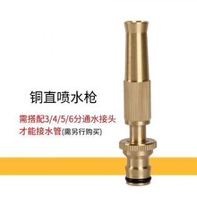 增压喷头恒鑫盛世纯铜奶嘴直喷水枪洗车浇花汽车快接接头 纯铜直喷水枪