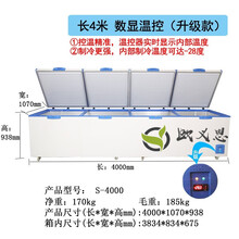 4米超大型冷柜2580L冷藏冷冻展示冰柜大容量商用卧式保鲜冰箱 长4米 数显温控（升级款）