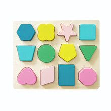 somepet*几何形状套柱配对宝宝手眼协调动手能力培养积木宝宝智力开发玩具定制预售 马卡龙---形壮配对拼板