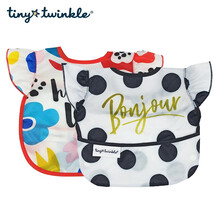 Tiny Twinkle宝宝围嘴防水吃饭辅食小孩饭兜儿童口水巾婴儿围兜 hello lovely+bonjour