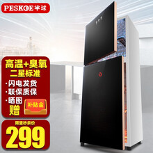 【今日限时疯抢】半球（PESKOE）消毒柜家用立式高温商用厨房消毒碗柜大容量双门碗筷高温消毒碗柜 黑色双门88升(上按键带防烫标识)