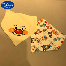 迪士尼 宝宝面包超人口水巾面包超人婴儿三角巾防水新生儿围嘴巾幼儿 三件巾【黄面包】 2条装