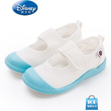 迪士尼（Disney）迪士尼儿童小白鞋女夏季幼儿园室内鞋宝宝帆布鞋布鞋男舞蹈表演透气鞋子 开口款-蓝色 28