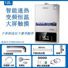 好太太燃气热水器家用煤气强排式天然气液化气电池款免水压洗澡8L央西 12升变频恒温+断电记忆+交流双速 液化石油气