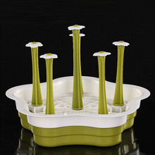 倒挂水杯架家用带托盘杯架收纳架套装沥水杯架简约创意倒挂杯架 沥水杯架【绿色】