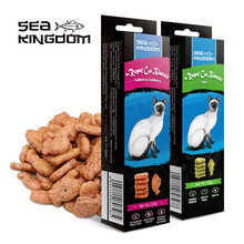 超市	海鲜王国（Sea Kingdom）猫零食 三文鱼+蔓越莓口味猫饼干100g