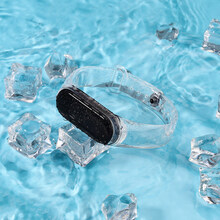 瑚桔适用小米手环4腕带透明小米6手腕带3表带NFC硅胶5米6智能运动定制智能三四五六代手环带个性潮男 全透明 小米手环5/6腕带【通用NFC版】收藏带贴膜2张