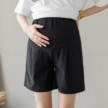 敏潮格伦孕妇短裤夏季薄款时尚托腹裤宽松外穿休闲潮妈裤子家居裤睡裤夏天 黑色 M