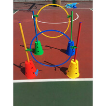 幼儿园早教单元插桶万象组合平衡圆桶跨栏雪糕筒儿童感统训练器材 脚印一对4色可选